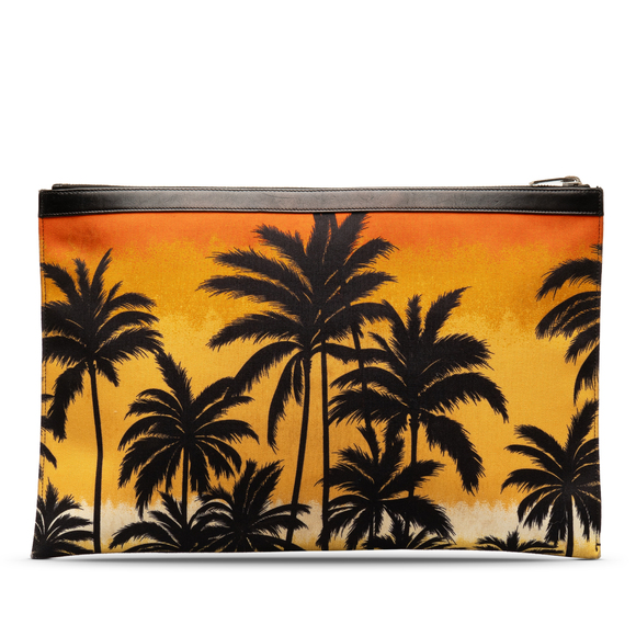 SAINT LAURENT Palm Tree Zip Pouch Clutch Bag - Picture 3 of 9